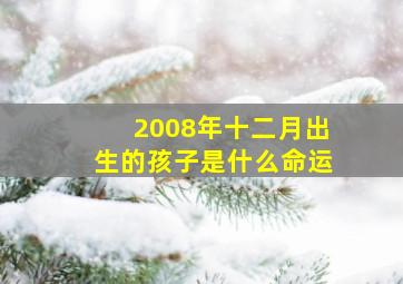 2008年十二月出生的孩子是什么命运