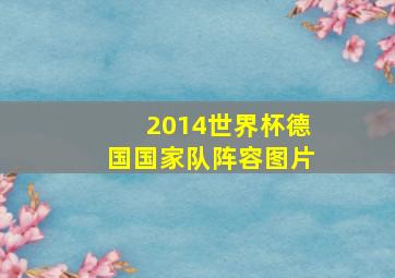 2014世界杯德国国家队阵容图片