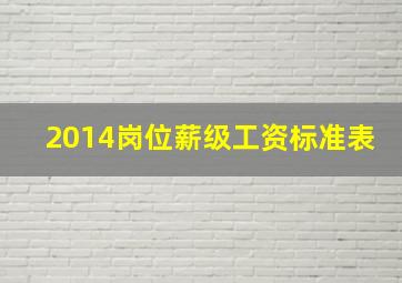 2014岗位薪级工资标准表