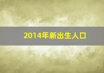 2014年新出生人口