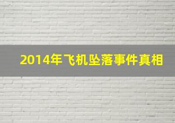 2014年飞机坠落事件真相