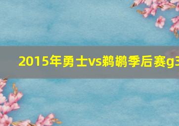 2015年勇士vs鹈鹕季后赛g3