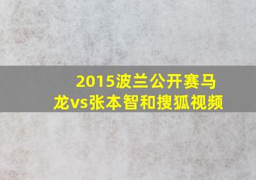 2015波兰公开赛马龙vs张本智和搜狐视频