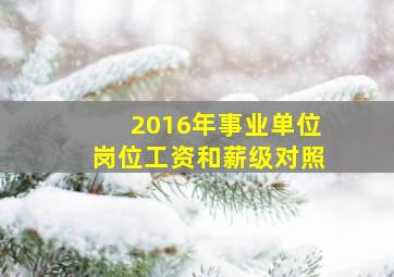 2016年事业单位岗位工资和薪级对照