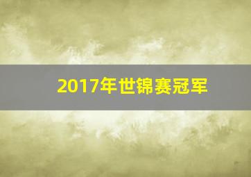 2017年世锦赛冠军