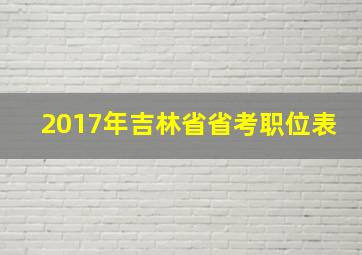 2017年吉林省省考职位表