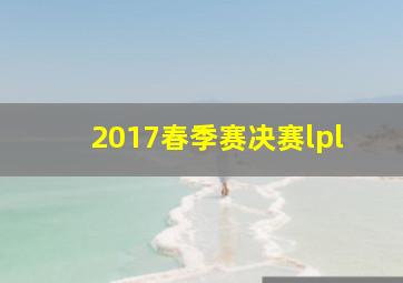 2017春季赛决赛lpl