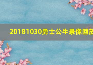 20181030勇士公牛录像回放