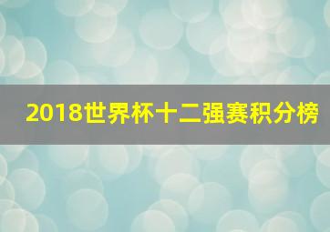 2018世界杯十二强赛积分榜