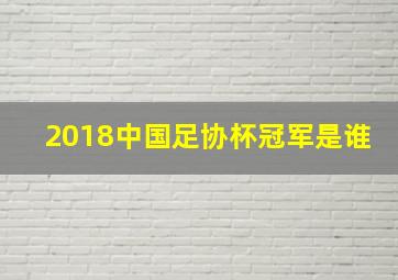 2018中国足协杯冠军是谁