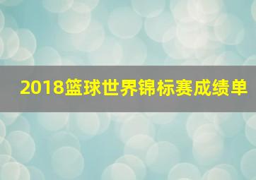 2018篮球世界锦标赛成绩单