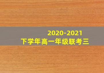 2020-2021下学年高一年级联考三