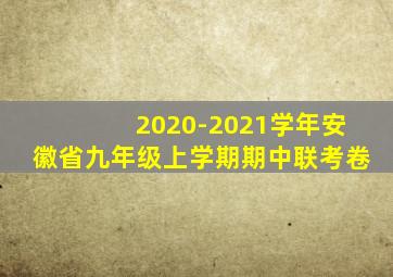 2020-2021学年安徽省九年级上学期期中联考卷