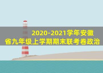 2020-2021学年安徽省九年级上学期期末联考卷政治