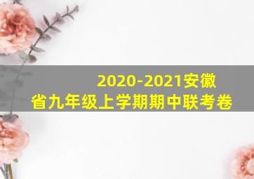 2020-2021安徽省九年级上学期期中联考卷