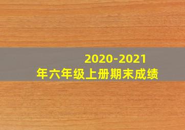 2020-2021年六年级上册期末成绩