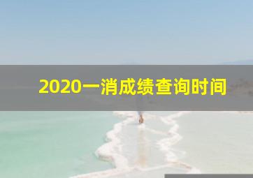 2020一消成绩查询时间