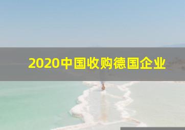 2020中国收购德国企业