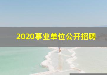 2020事业单位公开招聘