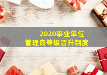 2020事业单位管理岗等级晋升制度