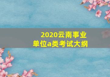 2020云南事业单位a类考试大纲