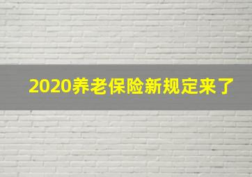 2020养老保险新规定来了