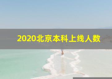 2020北京本科上线人数