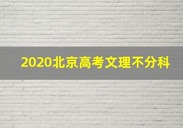 2020北京高考文理不分科