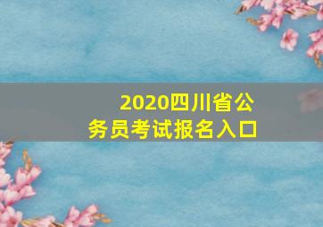 2020四川省公务员考试报名入口