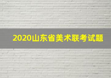 2020山东省美术联考试题