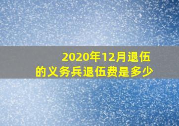 2020年12月退伍的义务兵退伍费是多少