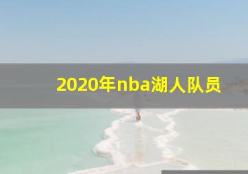 2020年nba湖人队员