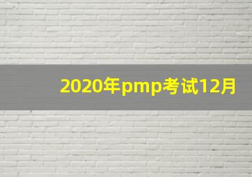 2020年pmp考试12月