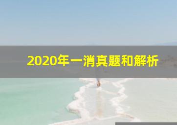 2020年一消真题和解析