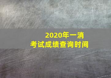 2020年一消考试成绩查询时间