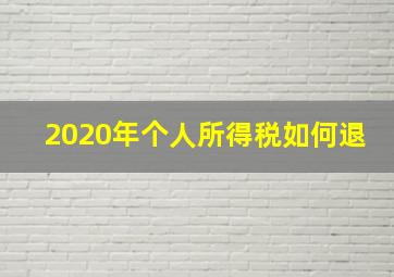 2020年个人所得税如何退