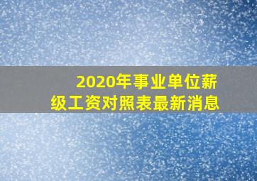 2020年事业单位薪级工资对照表最新消息