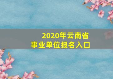 2020年云南省事业单位报名入口