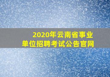 2020年云南省事业单位招聘考试公告官网