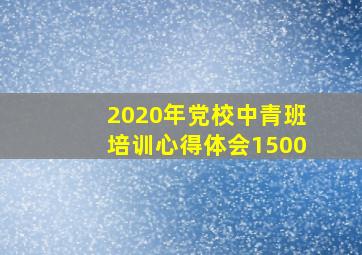 2020年党校中青班培训心得体会1500