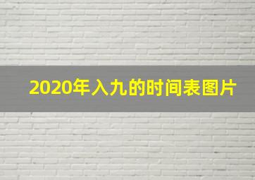 2020年入九的时间表图片