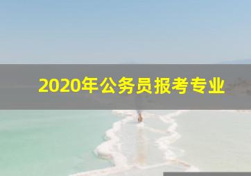 2020年公务员报考专业