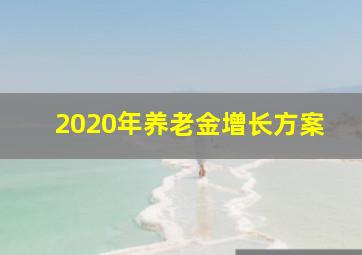 2020年养老金增长方案