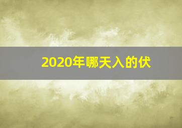 2020年哪天入的伏