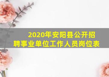 2020年安阳县公开招聘事业单位工作人员岗位表