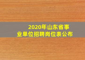 2020年山东省事业单位招聘岗位表公布