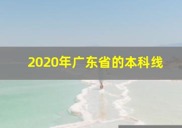 2020年广东省的本科线