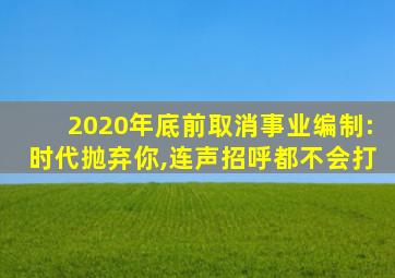 2020年底前取消事业编制:时代抛弃你,连声招呼都不会打