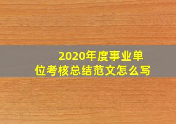 2020年度事业单位考核总结范文怎么写