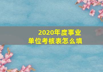 2020年度事业单位考核表怎么填